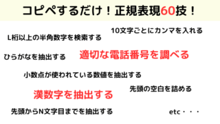 サクラエディタの正規表現一覧です。